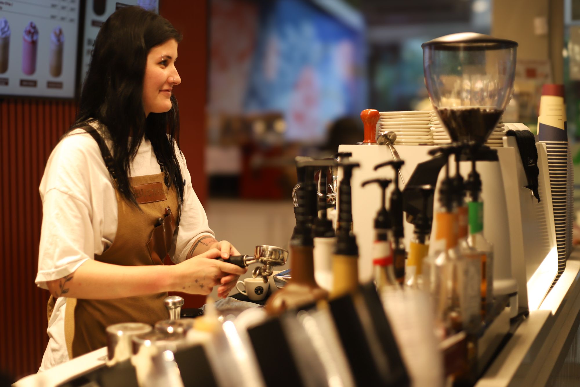 Barista working while studying in Australia