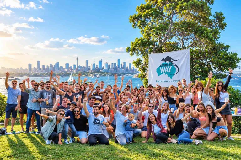 Estudiantes de Australian Way en un evento en Sídney, Australia
